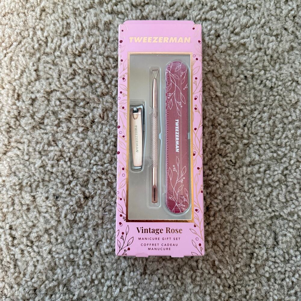 Tweezerman Vintage Rose Manicure Gift Set NEW